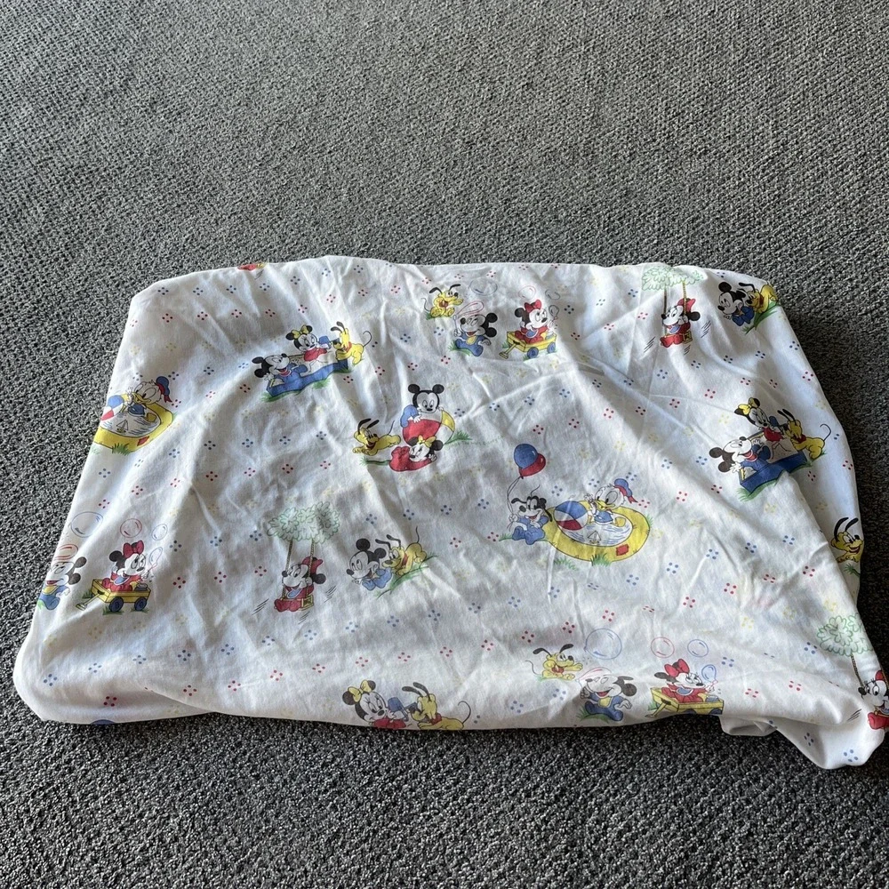 Vintage 1984 Disney Babies‎ Crib Sheet. Mickey, Minnie, Goofy, Donald